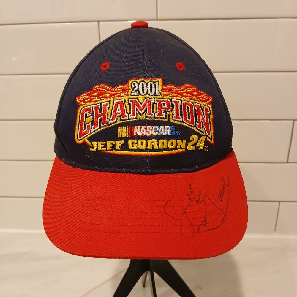 Nascar Jeff Gordon #24 KIDS Hat Du Pont 2001 Champion Signed Chase Authentics